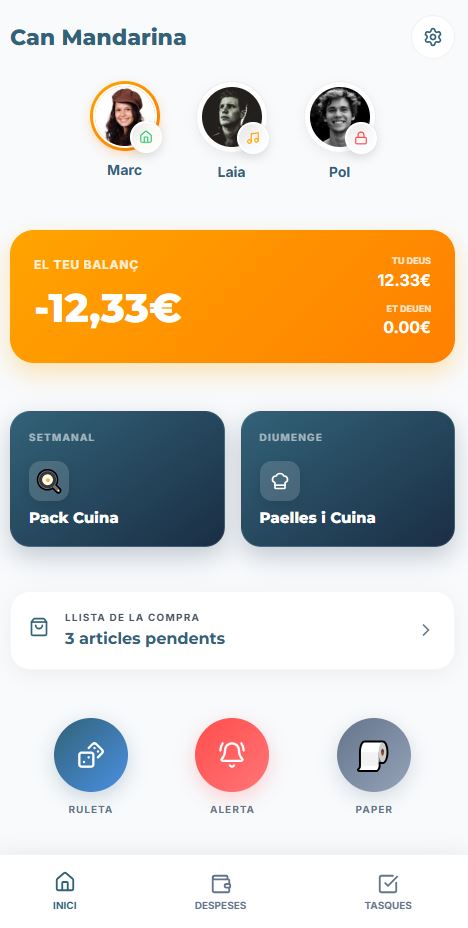 Pantalla d'inici de FaaSapp
